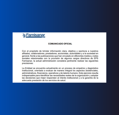 comunicado oficial