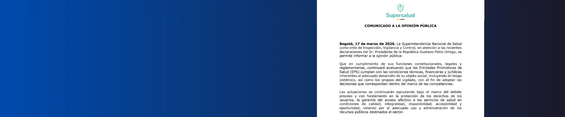 comunicado supersalud