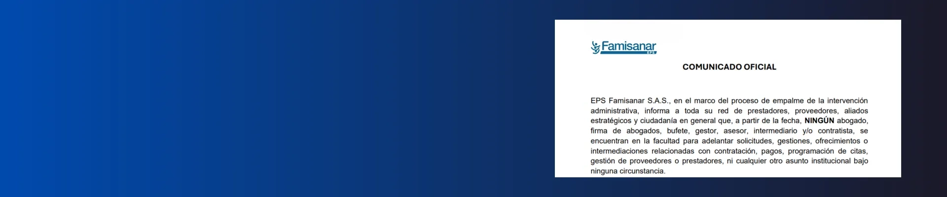 banner comunicado oficial