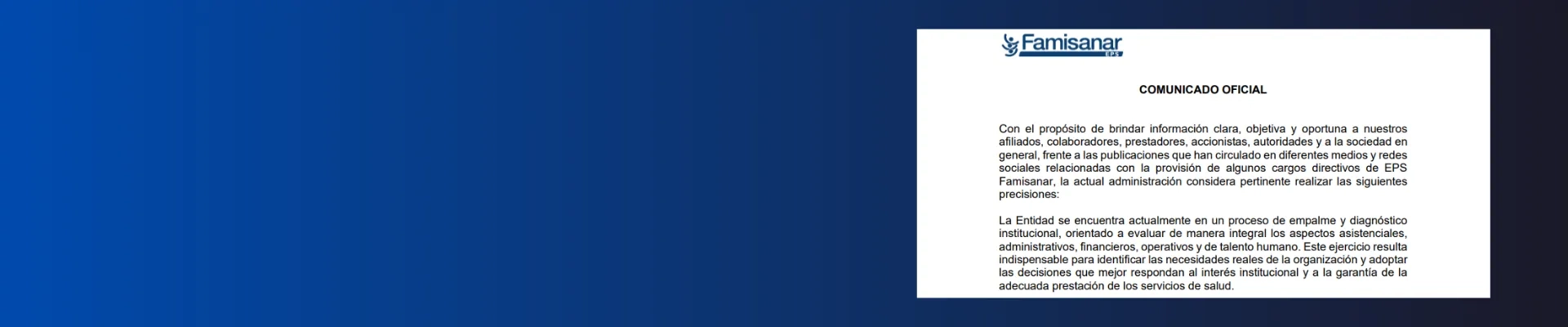 comunicado oficial