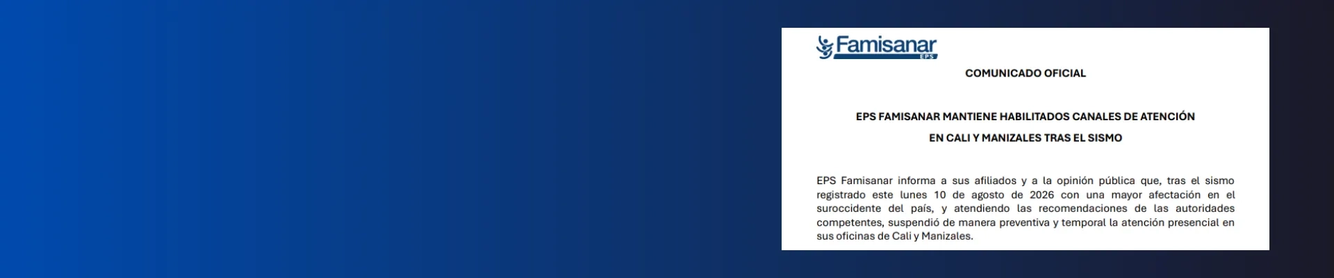 comunicado oficial