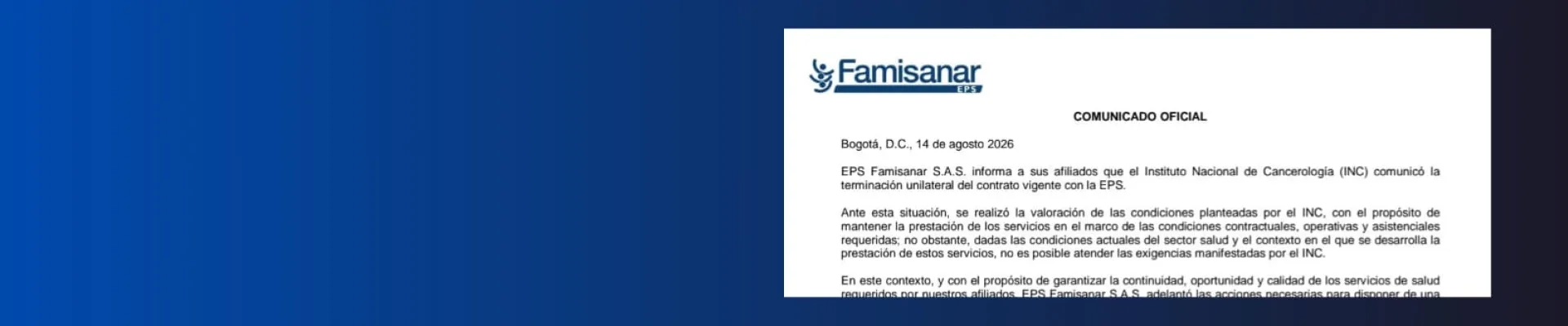 comunicado oficial
